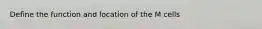 Define the function and location of the M cells