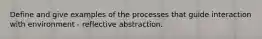 Define and give examples of the processes that guide interaction with environment - reflective abstraction.