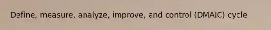 Define, measure, analyze, improve, and control (DMAIC) cycle