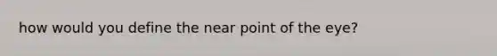 how would you define the near point of the eye?