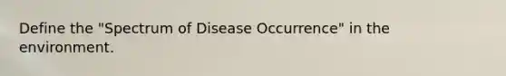 Define the "Spectrum of Disease Occurrence" in the environment.