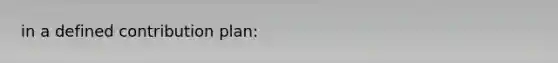 in a defined contribution plan:
