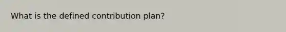 What is the defined contribution plan?