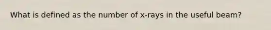 What is defined as the number of x-rays in the useful beam?