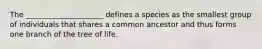 The _____________________ defines a species as the smallest group of individuals that shares a common ancestor and thus forms one branch of the tree of life.