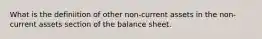 What is the definiition of other non-current assets in the non-current assets section of the balance sheet.