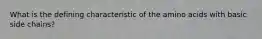 What is the defining characteristic of the amino acids with basic side chains?