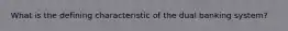 What is the defining characteristic of the dual banking system?