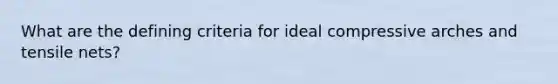 What are the defining criteria for ideal compressive arches and tensile nets?