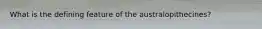 What is the defining feature of the australopithecines?