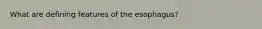 What are defining features of the esophagus?