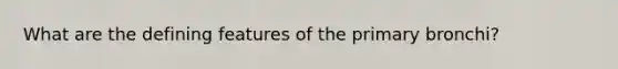 What are the defining features of the primary bronchi?