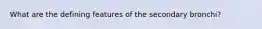 What are the defining features of the secondary bronchi?