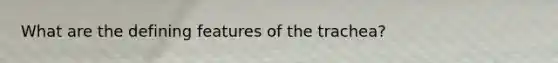 What are the defining features of the trachea?
