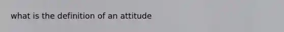 what is the definition of an attitude