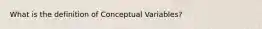 What is the definition of Conceptual Variables?