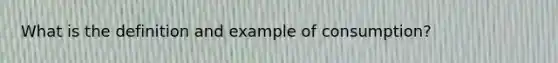 What is the definition and example of consumption?