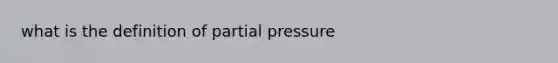 what is the definition of partial pressure