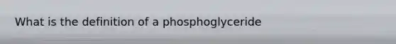 What is the definition of a phosphoglyceride