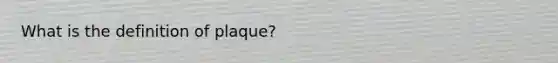 What is the definition of plaque?