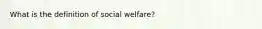 What is the definition of social welfare?