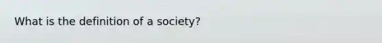 What is the definition of a society?