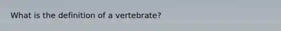 What is the definition of a vertebrate?