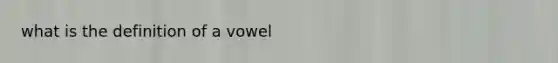 what is the definition of a vowel