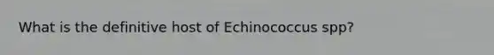 What is the definitive host of Echinococcus spp?