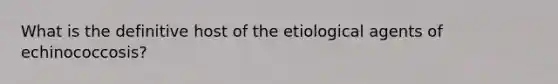 What is the definitive host of the etiological agents of echinococcosis?