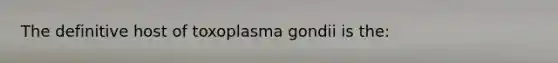 The definitive host of toxoplasma gondii is the: