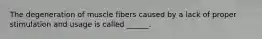 The degeneration of muscle fibers caused by a lack of proper stimulation and usage is called ______.