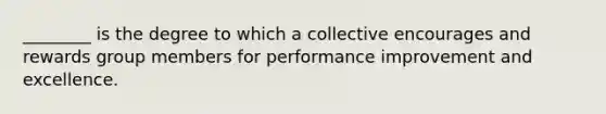 ________ is the degree to which a collective encourages and rewards group members for performance improvement and excellence.