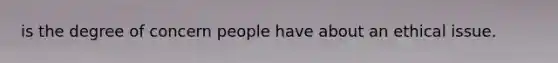 is the degree of concern people have about an ethical issue.