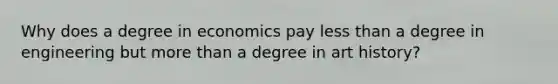 Why does a degree in economics pay <a href='https://www.questionai.com/knowledge/k7BtlYpAMX-less-than' class='anchor-knowledge'>less than</a> a degree in engineering but <a href='https://www.questionai.com/knowledge/keWHlEPx42-more-than' class='anchor-knowledge'>more than</a> a degree in art history?