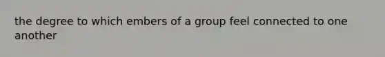 the degree to which embers of a group feel connected to one another