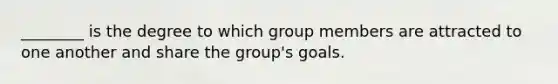 ________ is the degree to which group members are attracted to one another and share the group's goals.