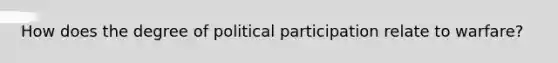 How does the degree of political participation relate to warfare?