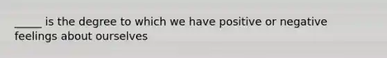 _____ is the degree to which we have positive or negative feelings about ourselves