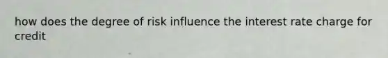 how does the degree of risk influence the interest rate charge for credit