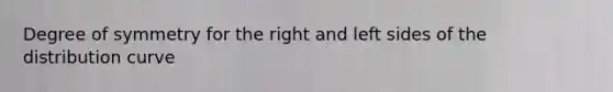 Degree of symmetry for the right and left sides of the distribution curve