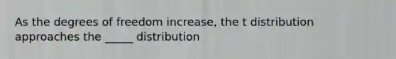 As the degrees of freedom increase, the t distribution approaches the _____ distribution