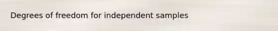 Degrees of freedom for independent samples