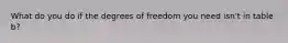 What do you do if the degrees of freedom you need isn't in table b?