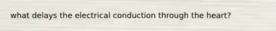 what delays the electrical conduction through the heart?