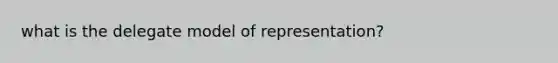 what is the delegate model of representation?