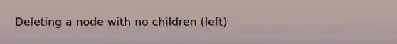 Deleting a node with no children (left)