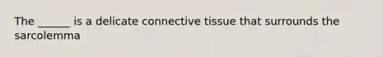 The ______ is a delicate connective tissue that surrounds the sarcolemma