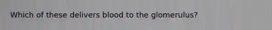 Which of these delivers blood to the glomerulus?