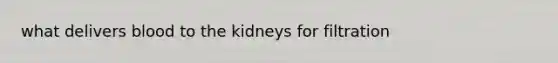 what delivers blood to the kidneys for filtration